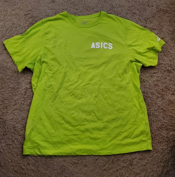 ASICS Men's Lime Green Stripes Sunrise T-Shirt (2XL) - Picture 1 of 3